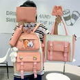 thumbnail image 4 of Kawaii Women Backpack 5 Piece Set Student Canvas School Bag Korean Harajuku Large-Capacity Female Schoolbag Shoulder Handbag, 4 of 6