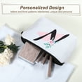 thumbnail image 3 of Unique Bargains Personalized Makeup Bag N Cosmetic Bag Small Monogrammed Purse White, 3 of 7