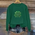 thumbnail image 5 of ClodeEU Women St. Patrick's Day Clover Print Sweatshirt，Long Sleeve Round Neck Casual Fashion Pullover Green 01,Womens Plus L, 5 of 6
