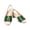 Green, variant on CHICVOMEY Dressy Peep Toe Sandals for Womens Low Chunky Heel with Faux Leather Toe Slingback Wedding Party Casual Slip On Shoes