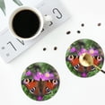thumbnail image 5 of Fuzoiu Peacock butterfly Print Leather Coasters Set,Drink Coasters Set of 6,for Tabletop Protection, Durable PVC Coasters,Home Décor and Housewarming Gift,Round Shape, 5 of 7