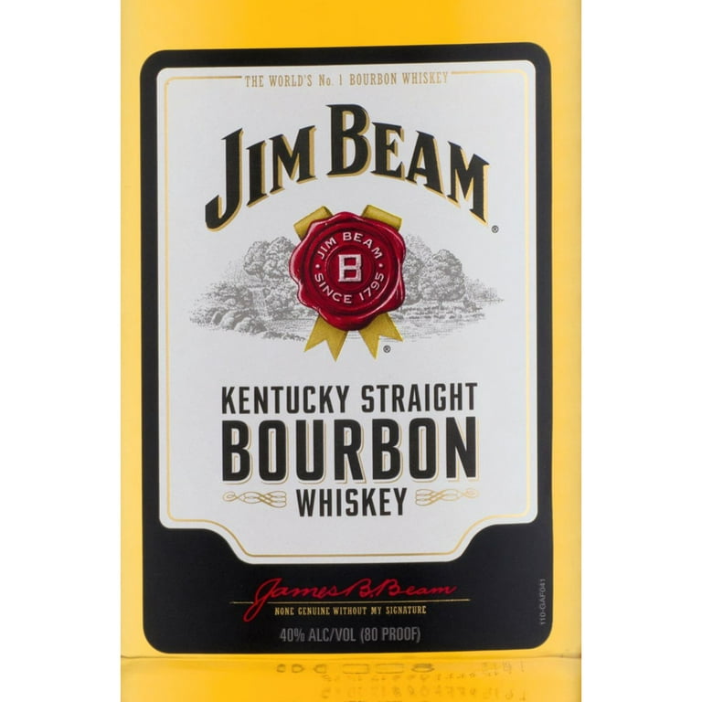 Jim Beam White Label Straight Bourbon Aged 4 YR, 375 ml PET Bottle