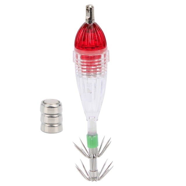 Pesca LED señuelo luz calamar forma luz roja Color cebo lámpara subacuática con gancho