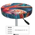 thumbnail image 4 of Easygdp Romantic Flamingo Pair Print Easy To Install Bar Stool Covers&Stool Covers Round&Elastic Stool Cover, Barstool Covers,Washable&Bottom With Elastic Edge-13 inch, 4 of 7