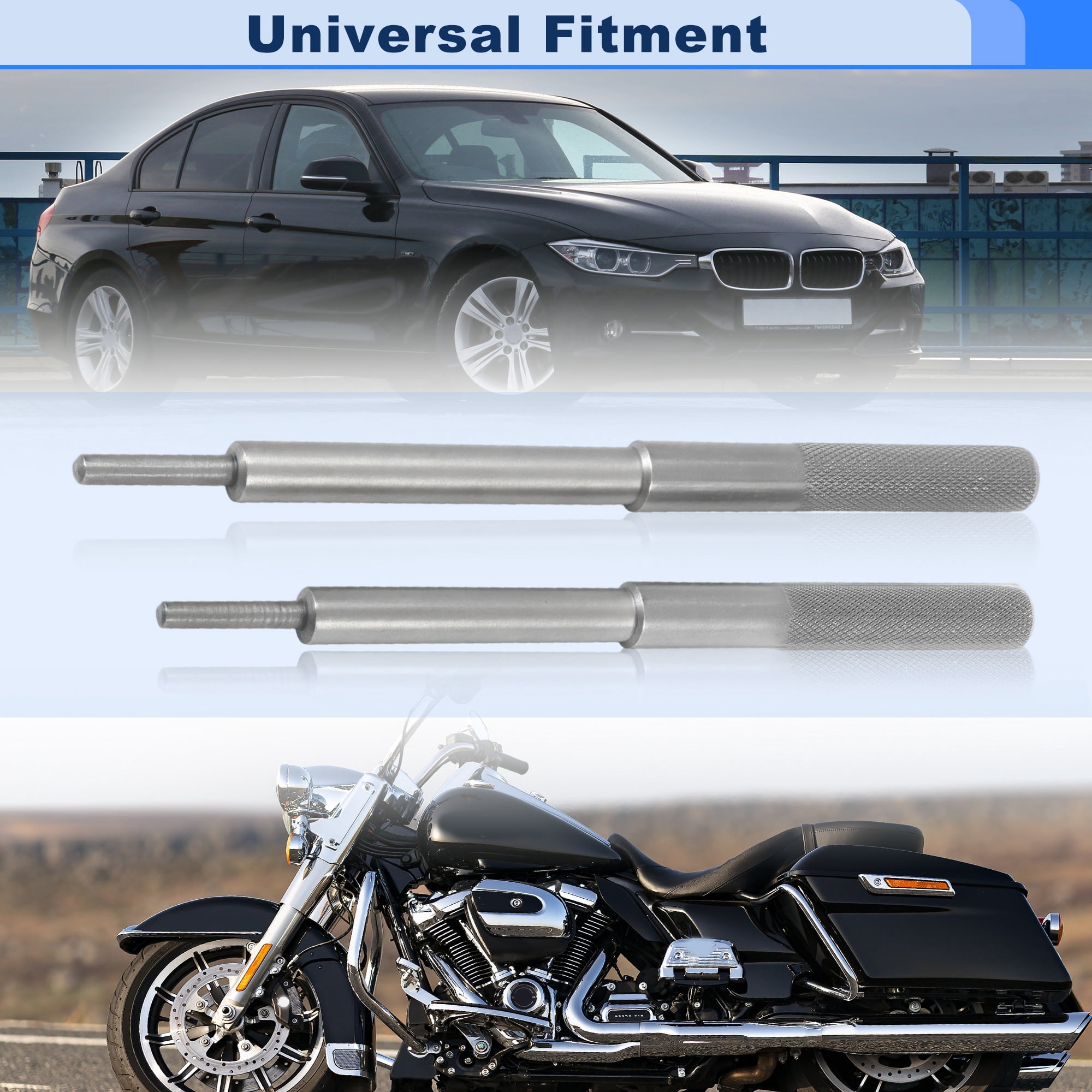 Unique Bargains 2Pcs Engine Valve Guide Tool 17.5cm/6.9in 16.5cm/6.5in Universal