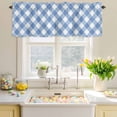 thumbnail image 4 of Valances for Windows Farm Blue White Buffalo Plaid Rod Pocket Short Curtain for Bathroom Living Room Bedroom Spring Easter Day 1 Panel 42x12in, 4 of 9