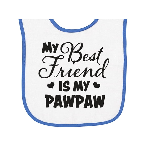 Inktastic My Best Friend is My Pawpaw with Hearts Baby Terry Cloth Bib