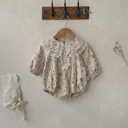 

TOWED22 Toddler Summer Outfits For Girls Toddler Baby Girl Romper Jumpsuit Flare Sleeve Shorts Overall with Belt Summer Clothes Outfits Beige