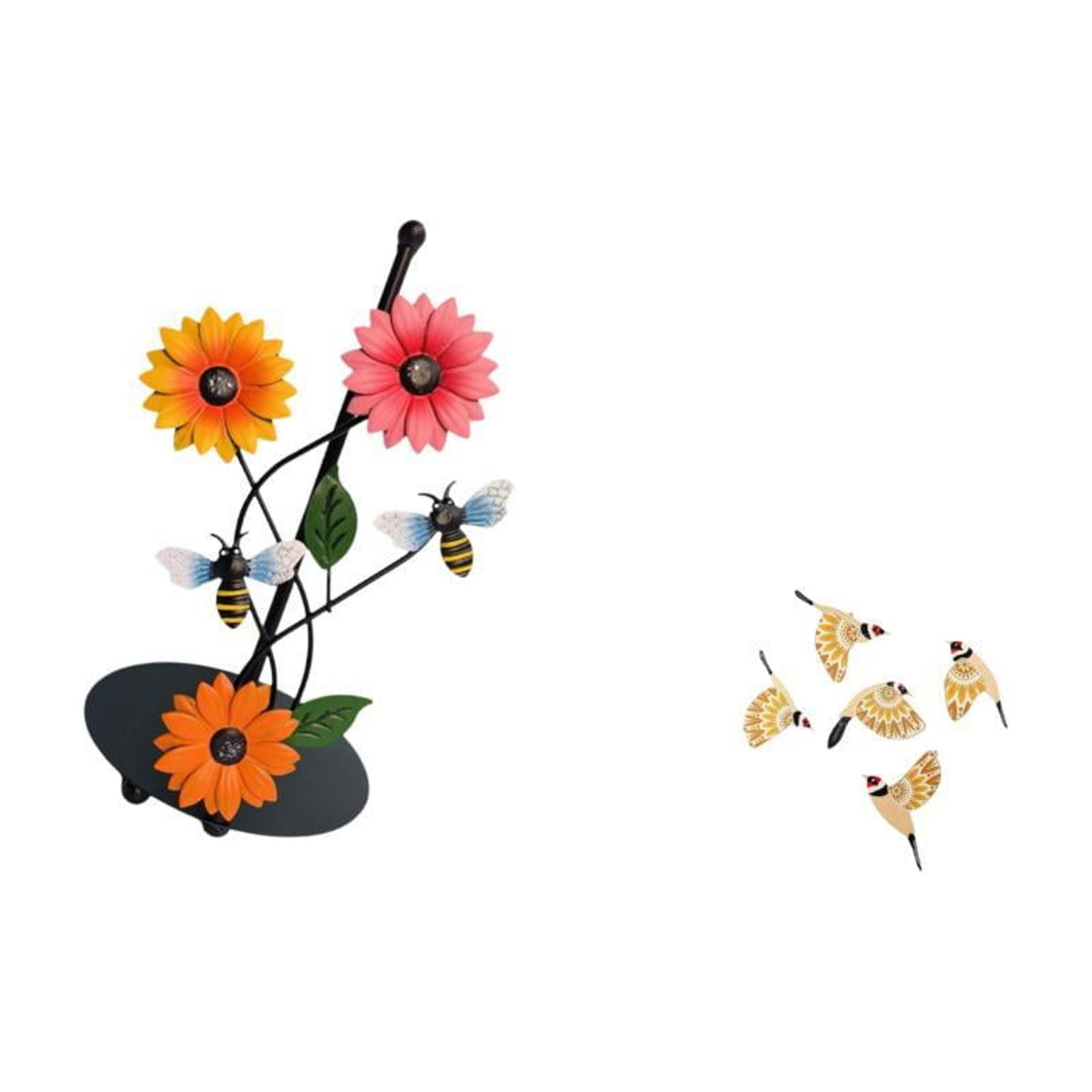 Fiocias Toilet Paper Holder Paper Towel Holder Countertop Wooden Bird Wall Art Standing Kitchen Roll Holders Iron And Wood Material Suitable for Gift Giving H