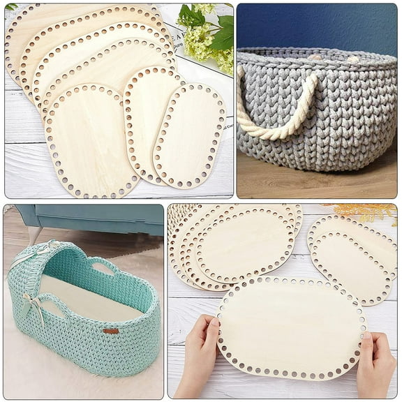 Luxshiny 2Pcs Handicraft Wooden Base for Bag Bottom Insert Oval Ivory DIY Material Giving Friends
