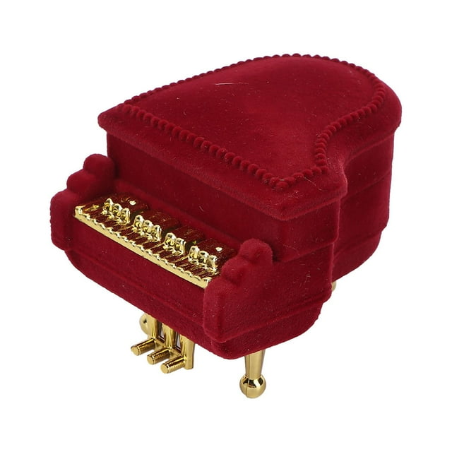 Joyero portátil con forma de piano, ideal para guardar pendientes, collares, anillos, regalos y viajes.