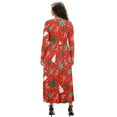 thumbnail image 2 of FKELYI Christmas Tree Reindeer Print Fall Dress with Pockets Women's V Neck Long Sleeve Maxi Dress for Wedding Guest A-Line Flowy Party Dressess, M, 2 of 6