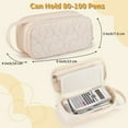 thumbnail image 3 of TRIPGEAR 2 Compartment Flower Quilted Pencil Pouch with Zipper Handle,Soft Box For School, 3 of 6