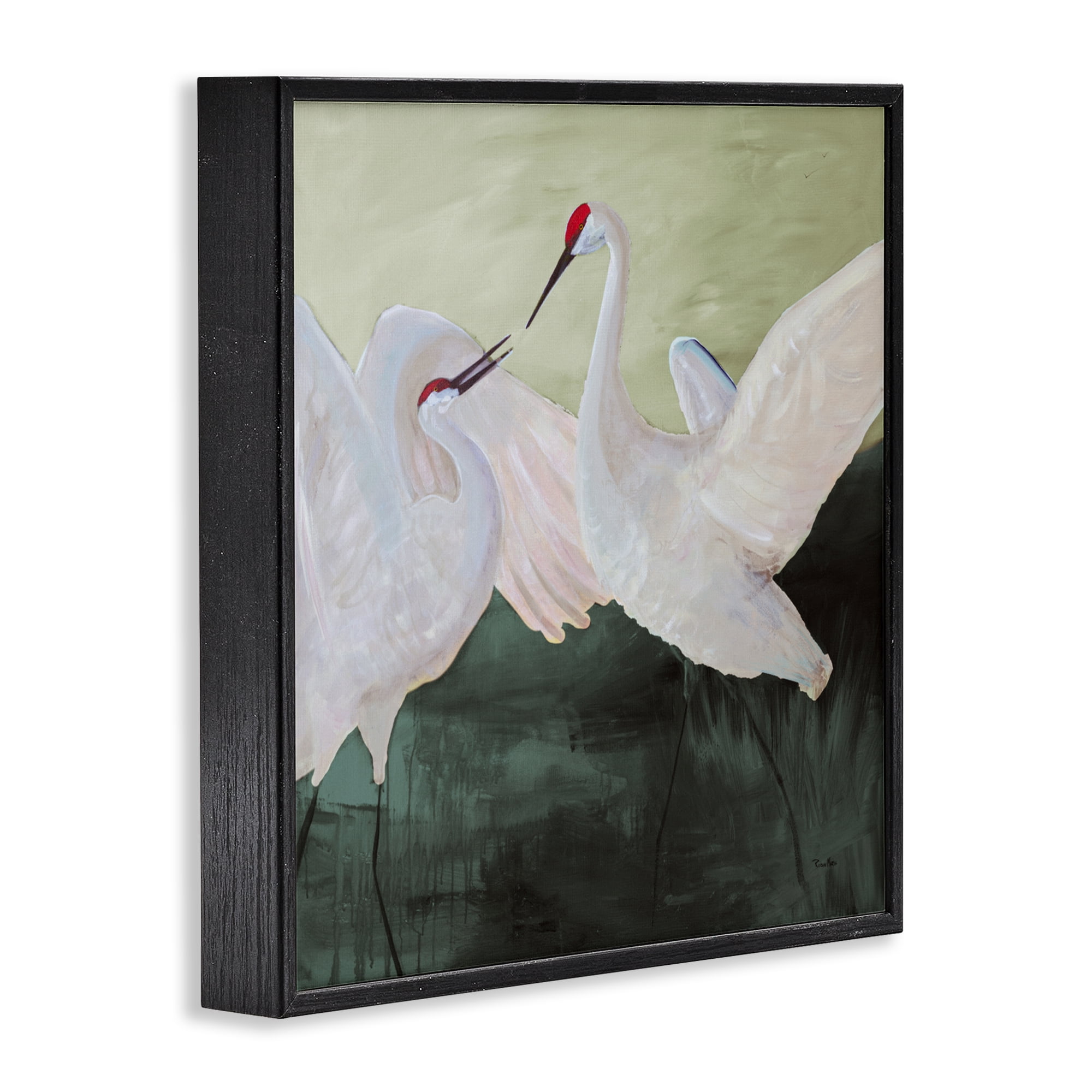 Stupell Industries White Sandhill Cranes Black Framed Giclee Art, design by Robin Maria