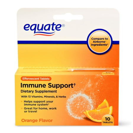 (2 Pack) Equate Immune Support Dietary Supplement, Orange, 10 (Best Immune Support Supplement)