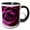 Black/White, variant on 3drose, Image of Macro Plum Color Rose with All Its Layers, 11oz Two-tone Yellow Mug