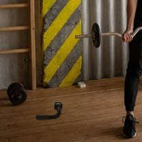 ifundom Black Deadlift Barbell Handle Fitness Equipment for Back Strength Training and Weightlifting Support