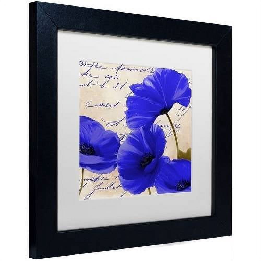 Trademark Fine Art "Coquelicots Bleues I" Canvas Art by Color Bakery White Matte, Black Frame