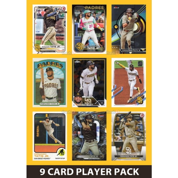 Fernando Tatis Jr Padres 9 Card Player Pack 2024 2023 Topps Bowman