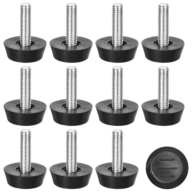 Niveladores de muebles ajustables, paquete de 8 M6x20x23mm tornillo de pierna niveladora para muebles enroscado para mesa, silla