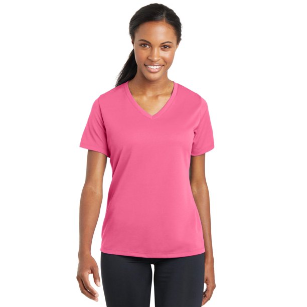 Camiseta Sport-Tek® Ladies PosiCharge® RacerMesh® con cuello en V. LST340 deporte-tek LST340