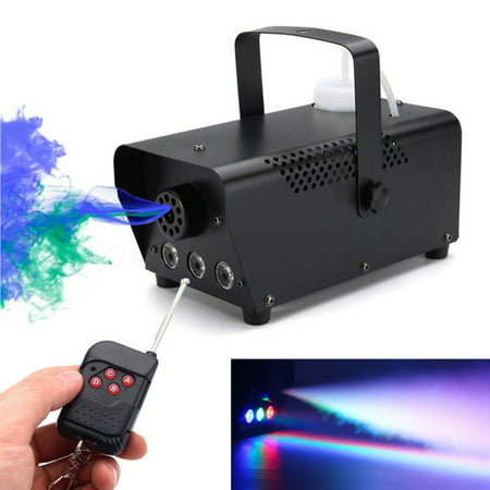 Professional Haze Fog Machine 500W Wireless Remote Control with Lights LED Cold Smoke Maker Chiller Portable Fog Generator System with LED Colorful Smoke Fog Ejector for Stage Party Club Bar