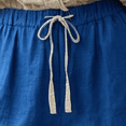 thumbnail image 3 of Morttic Women's Solid Color Crinkle Jogger Pants – Elastic Drawstring High Waist Pockets Cropped Cuff Casual Vacation Trousers Blue，XL, 3 of 6