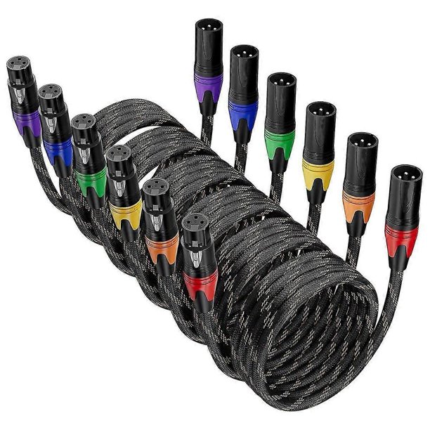 6 Pack XLR Cables, XLR Male to Female Microphone Cable, 3-Pin Balanced XLR Speaker Cable for Mic Mi