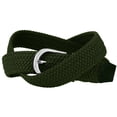 thumbnail image 3 of Falari Men Women Canvas Elastic Fabric Woven Stretch Braided Belt - Olive Large, 3 of 5