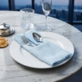 thumbnail image 4 of REGALWOVEN 12 Pack Cloth Napkins, Farmhouse Cotton Washable and Reusable Table Dinner Napkins for Restaurant, Weddings Sky blue 17x17inch, 4 of 6