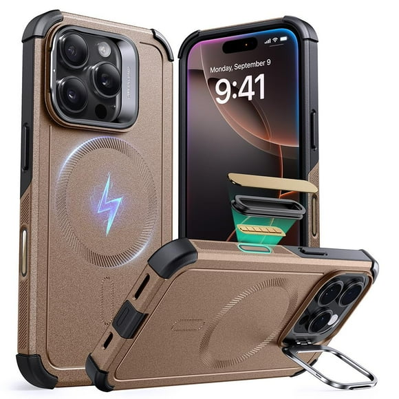 Funda de teléfono ESR para iPhone 16 Pro con soporte de 7 m de caída, oro rosa