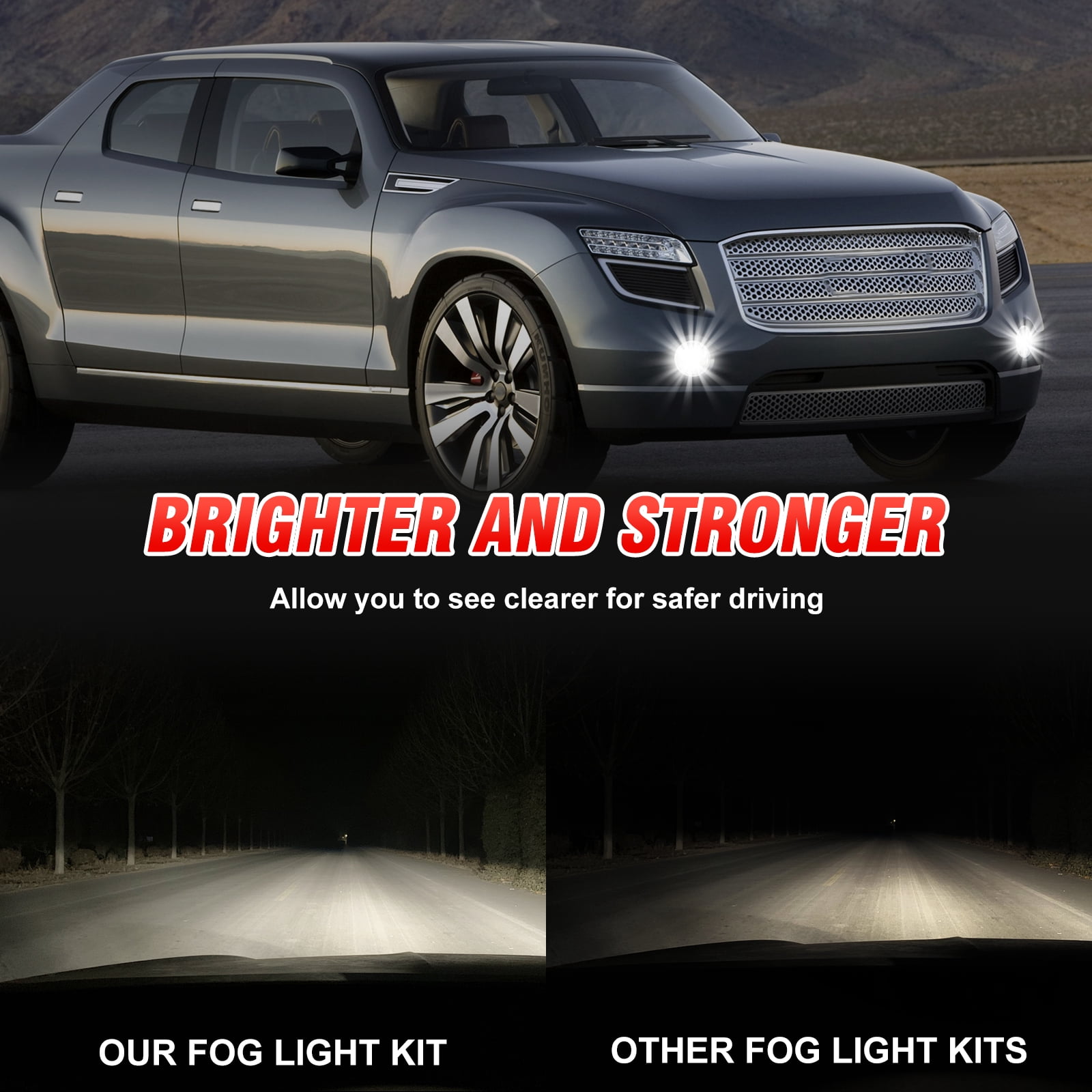 Quayub LED Fog Lights Kit for 2007-2012 Ford Escape - 6000K Xenon White, IP67 Waterproof, DOT Certified, Plug and Play (2-Pack)