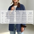 thumbnail image 3 of Chiccall Women Fall Winter Jackets Oversized Vintage Corduroy Lapel Button Down Coat with Pockets Navy L, 3 of 10