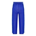 thumbnail image 4 of Aislor Girls Glitter Rhinestone Sequin Sheer Mesh Wide Leg Pants Modern Figure Skating Jazz Dance Pants Blue 8, 4 of 7