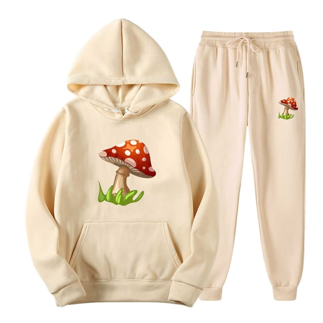 Pull Décontracté pour Hommes à Capuche Imprimé Sport Manches Longues Pantalon Ensemble Deux Pièces
