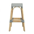 thumbnail image 3 of Butler Specialty Company Robias Rectangular Rattan 30" Bar Stool - White & Navy, 3 of 5