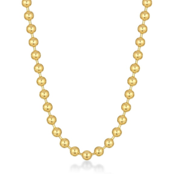 Metro Jewelry Gold Ion Plated Stainless Steel 8MM Ball Chain Necklace - 30 Inch