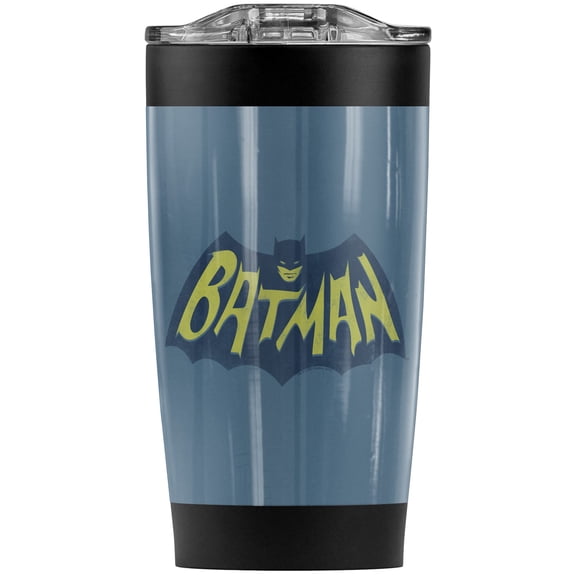 Batman Show Bat Logo Stainless Steel Tumbler 20 oz Coffee Travel Mug/Cup, Vacuum Insulated & Double Wall with Leakproof Sliding Lid | Great for Hot Drinks and Cold Beverages