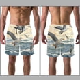 thumbnail image 3 of luoweisi Men's Beach Shorts Quick Dry Swim Trunks with Mesh Lining Seagull 2XL, 3 of 5