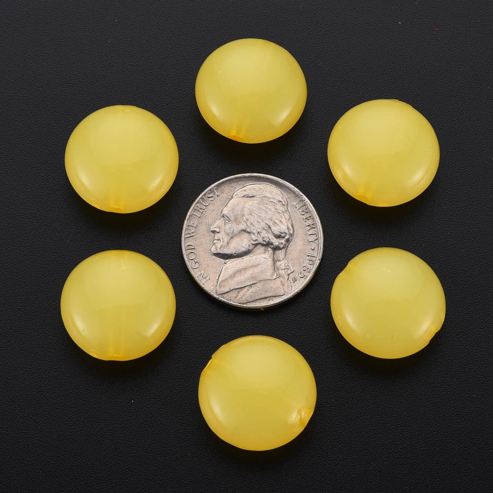 Imitation Jelly Acrylic Beads Flat Round golden 17x9.5mm Hole: 2mm about 316pcs/500g