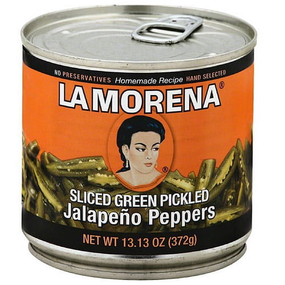La Morena Sliced Green Pickled Jalapeno Peppers, 13.13 oz, Pack of 12