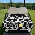 thumbnail image 2 of Yuyamidu Cow Print Golf Cart Seat Covers for 2 Seats Cute Golf Cart Seat Towel Blanket with Front Pockets Travel Sports Club Car Accessories Protect Your Golf Cart Seat, 2 of 8