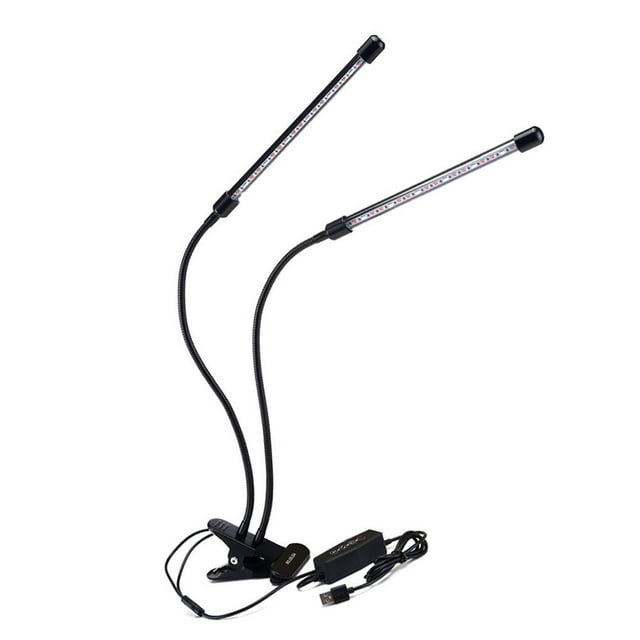 pitrice DC 5V USB Powered Full Spectrum LED Plant Grow Light Flower Fruit Grow Lamp with Desktop Clip 3 Tube 60LED 15W