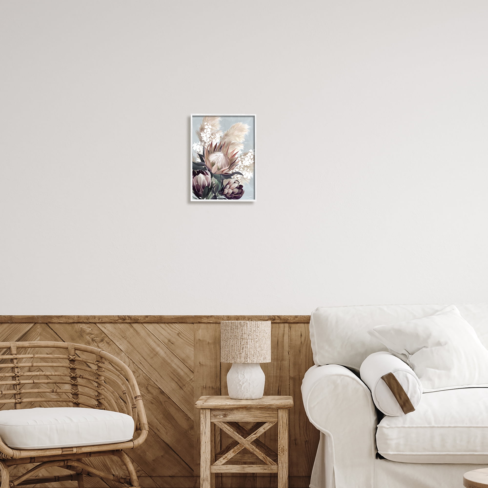 Stupell Industries Close Up Country Plants Botanical & Floral Painting White Framed Art Print Wall Art, 11 x 14