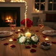 thumbnail image 4 of Valentines Table Decor for Dinner, Plastic Rose & Candle Ring Set, Creates Romantic Ambiance, Gift for Date Night at Home, 4 of 6