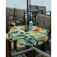 thumbnail image 2 of Hokiten Outdoor Tablecloths with Umbrella Hole & Zipper, Spring Birds Leaves Round Tablecloths 60 Inch, Summer Pastoral Botanical Waterproof Table Cloth, Patio/Pool/Picnic Table Covers, 2 of 7