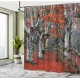 thumbnail image 4 of Ambesonne Fall Shower Curtain, Beech Forest Autumn, 69"Wx84"L, Grey Red, 4 of 4