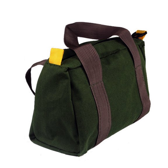 Wide Mouth Tool Bag,Heavy Duty Canvas Tool Storage Bag,Multi-function Tool Organizer Tote Bag,Large Capacity Handbag for Storage Wrench, Screwdrivers, Plier, Nails