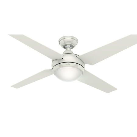 Hunter 52 Sonic White Ceiling Fan With Light Kit And Remote