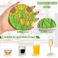 thumbnail image 4 of Sunflower Pattern Design 4in Bar Coasters Set of 6 with Storage Rack Durable Heat Resistant, 4 of 7